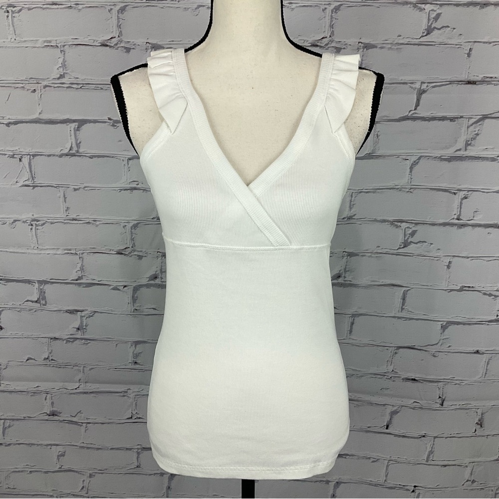Apostrophe Ribbed Tank Tee, Size M
